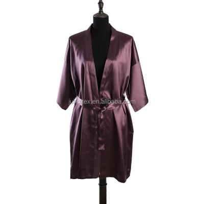 China 22 Momme 100% Breathable Pure Silk Robe For Women Soft Color Nightgown Long Pure Kimono Bathrobes for sale