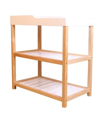 China Nashow LMLN-1904001 Modern Wooden Baby Diaper Furniture Solid Wood Baby Changing Table Shelf for sale