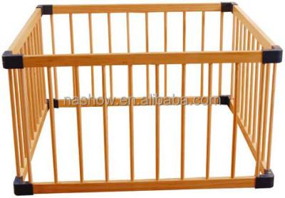 China Solid Wood 4 Side Folding Wooden Baby Play Yard for sale