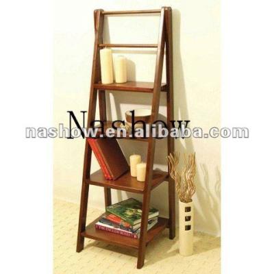 China Decorative and Functional Solid Wood Ladder Shelf Wooden Shelf for sale