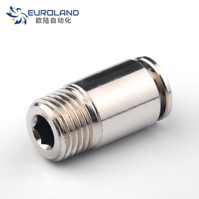 China POC Copper Coupling Male Threaded Pneumatic 4 Cylinder Fitting Connectors for sale