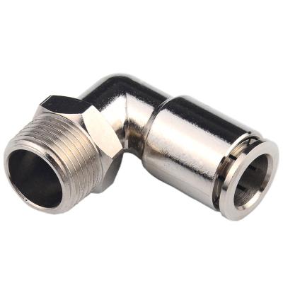 China Pneumatic Tools Brass Air Hose Fitting Connector 90 Degree Male Elbow Fitting Pneumatic Connector for sale