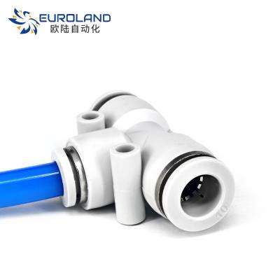 China One Touch Fittings Tube Fittings Pneumatic Connectors Plastic Brass Union Tee Pneumatic Hotels Hose Fittings for sale