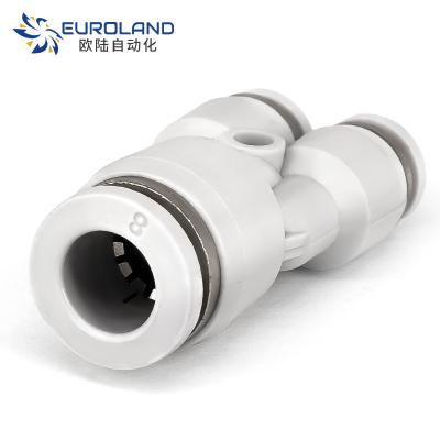 China Hotels China Factory Supply Plastic Connector Air Fittings Union Y Quick Fitting Pneumatic for sale