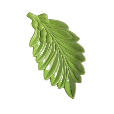 China Kitchen daily decoration ceramic olive leaf home decor. kitchen ware decor. competitive factory direct OEM ODM service plate for sale