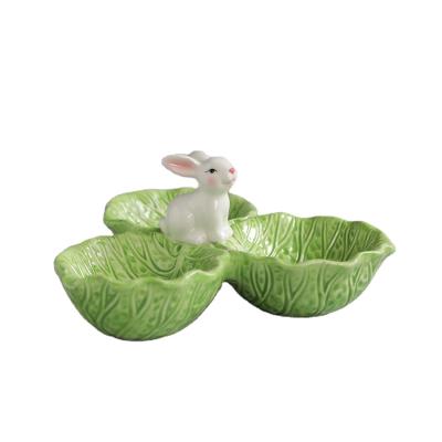 China Factory Direct OEM ODM Ceramic Indoor Outdoor Home Serving Bowl Serving Bowl Section Cup Rabbit Bunny Rabbit Easter Kitchenware Customized Logo Customized Factory Direct for sale