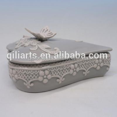 China wholesale ceramic heart shaped wedding favor gift boxes NH15A238-2 for sale