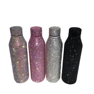 China Washable Blinged Cups New Bling Water Bottles Glass Bottles 500Ml Stainless Steel Water Bottle Bling Tumblers for sale