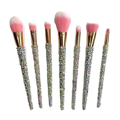 China Angular Blush OEM Cute Glitter Makeup Brush Set Makeup Brush Bling Crystal Handle Diamond Makeup Brushes for sale