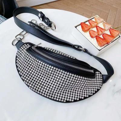 China Wholesale Bling Bling Rhinestone Rhinestone Nylon Messenger Bag Pocket Diamond Gem Fashion Lady Girl Handbag for sale