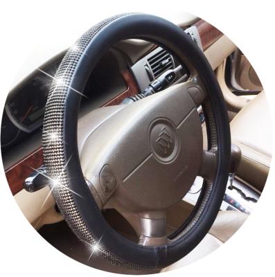 China Bling Eco-Friendly Crystal Steering Wheel Cover Pink Crystal Auto Steering Wheel Cover for sale