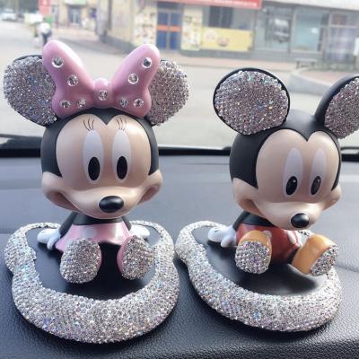 China New Cute Diamond-encrusted Mickey Minnie Shakes Car To Show Car Parts for sale