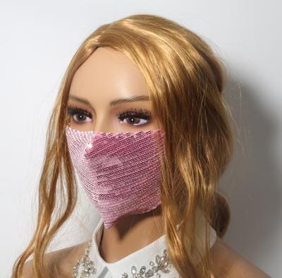 China Color.high Quality.washable.ecFace Jewelso-friendly.colorful Fashion Lady Party Female Decorative Rhinestone Cotton Face Mask Bling Black Face Mouth Mask for sale