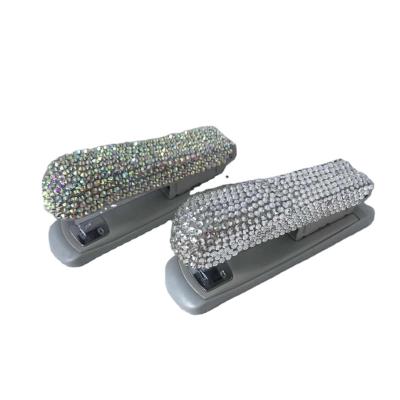 China Hot Selling Bling Rhinestone Diamond China Office Metal Rhinestone Crystal Stapler Customized Design for sale