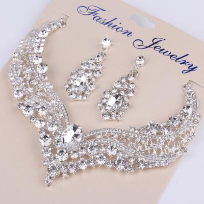 China CLASSIC Bridal Crystal Rhinestone Flowers Cheap Necklace and Earring Sets for sale