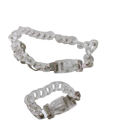 China Hyperbola Bracelet Clear Necklace Metal Buckle Transparent Necklace for sale