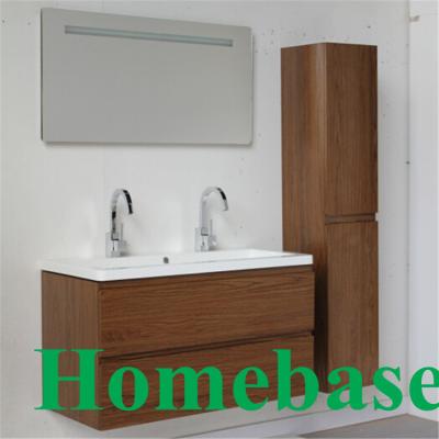 China Modern MFC Bathroom Vanity Cabinet With Side Cabinet And Light Mirror Vanity In Shanghai China for sale