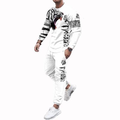 China Simple Men's Breathable Classic Suit Male Casual Daily Sports Suit Lion Printed Long Sleeved Workout for sale