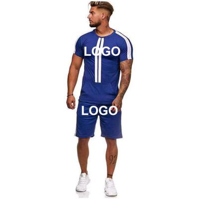 China Factory Price Mens Solid Color Breathable Sportswear Two Pieces Shorts And One T-shirt for sale