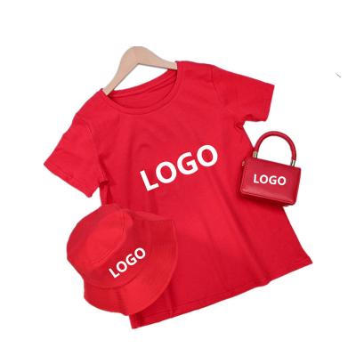 China Custom Made Three Piece Suit Girl Hat Girl Tshort Anti-pilling Anti-pilling LOGO Bag Printed T-shirts Sun Hat Suit for sale