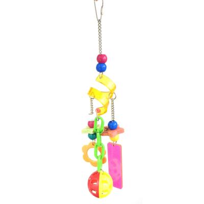 China Popular Same Viable Acrylic Bird Toy With Hanging Plastic Ball And Bird Calcium Cookies, Acrylic Bird Spiral Toy for sale