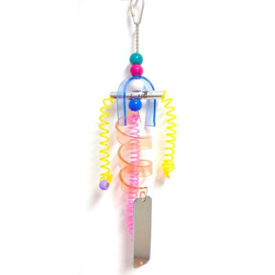 China Viable Good Prices Acrylic Bird Toy Parrot Toy With Mirror And Plastic Spiral Bird Toy for sale