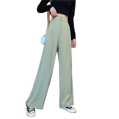 China Anti-pilling 2021 High Waisted Wide Leg Pants Women Office Ladies Casual Purple Loose Trousers Women for sale