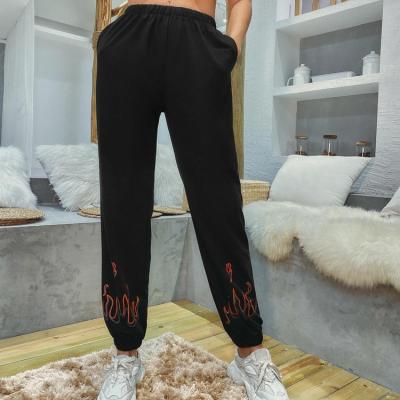 China Anti-wrinkle Fashion Trendy Style Popular Custom Made Women's Gray 100% Cotton Product Sweatpants for sale