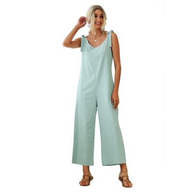 China Exquisite Detail Control Anti-pilling High-end Exquisite Women's Product Straight-leg Sleeveless Jumpsuit for sale