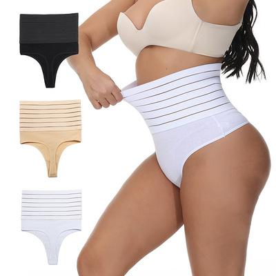 China New Traceless Women's Breathable Body Shaping Panties Girdle Thong Cavity Cotton Large Size Postpartum Shapewear for sale