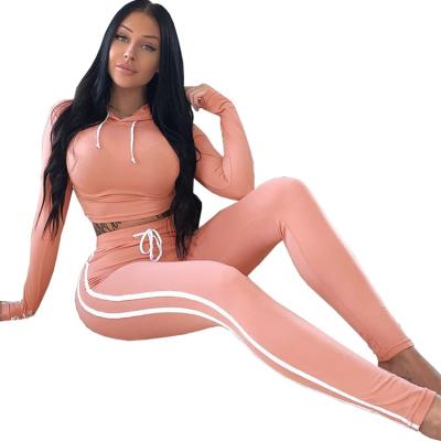 China 2021 Autumn Fashion Women Clothes Solid Color Breathable Hoodie Suit Tracksuit Equipment 2 Two Piece Clothing Set for sale