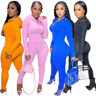 China Wholesale Anti-wrinkle Autumn New Women's Casual Zipper Sportswear Jacket Pants Women's Two-Piece Set for sale