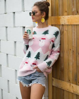 China Wholesale Autumn Winter New Thick Printing Anti-wrinkle 2021 Women Knit Christmas Sweater for sale