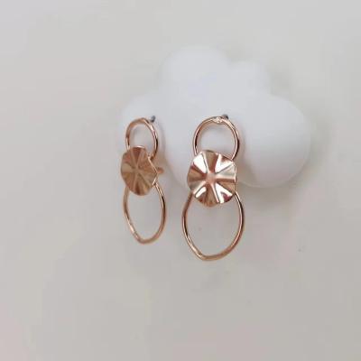 China Other Wire Brass Peanut Shaped Earring Brass Stamped Leaf Shaped for sale