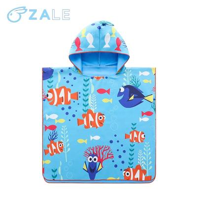 China Hypoallergenic Manufacturers Wholesale High Quality Bathrobes Kids Microfiber Cloak Towels Turban Cloak Outdoor Wearable Beach Towel for sale