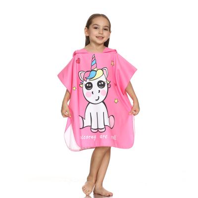 China Zale 2018 High Quality QUICK DRY Skin Friendly Cheap Boy Bath Printed Children Hooded Poncho Towel Baby Kids Towels for sale