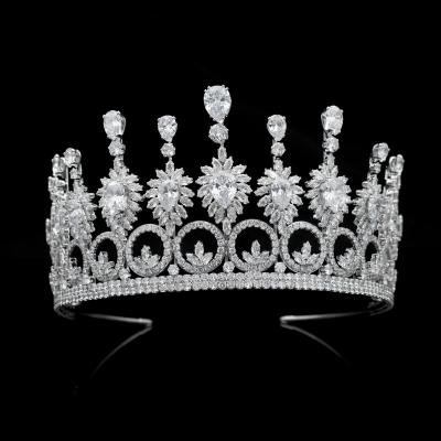 China Wedding Accessorize New Design High Quality CZ Zirconia Wedding Tiaras And Crowns Shining Wedding for sale