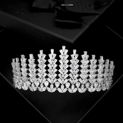 China Wedding Accessorize Fashion Exquisite Luxury CZ Zirconia Wedding Tiaras And Crowns Shiny Wedding for sale