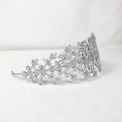 China Wedding Accessorize WHOLESALE Zirconia Bridal CZ Headpiece Wedding Hair Accessories Women Pageant Shinning Wig For Women for sale