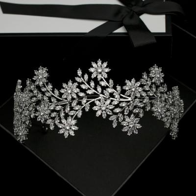 China Wedding Accessorize GS0020 Best Selling High Quality Silver Shiny Bridal Wedding Crystal Headband for sale