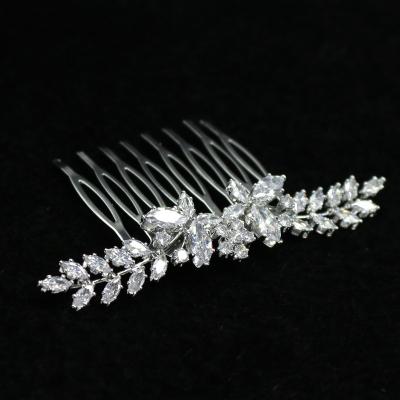 China New Luxury Silver Bridal Headpiece Crystal Hair Comb ZIRCON Decoration Headpiece Zircon Diamond Wedding Party GS0162 for sale