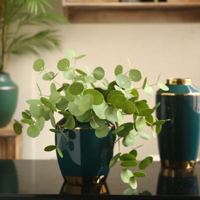 China Touch natural high simulation leaf artificial round eucalyptus for wedding party home decoration artificial natural touch leaf for sale