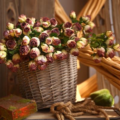 China Fashional Artificial Flowers Artificial Seven Head With Burnt Edge Rose Decoration Wedding Home Decoration For Fashional Artificial Flowers for sale