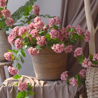 China Wedding Home Decoration Party Artificial Three Headed Hydrangea With Real Feel For Party Wedding Table Artificial Decorative Flower for sale