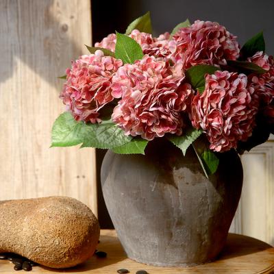 China Natural Touch Artificial Fresh Single Branch Natural Touch Hydrangea For Wedding Home Decoration Party Artificial Hydrangea for sale