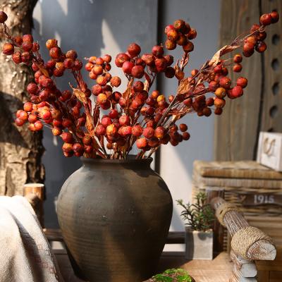 China Wholesale High Artificial Hawthorn Branches Simulation Artificial Fruit Branch For Wedding Wall Home Decoration for sale