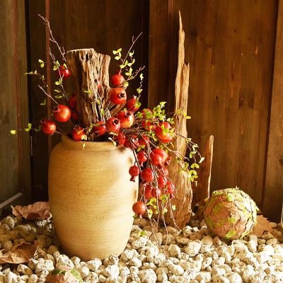 China Hot Selling Modern Excellent Quality Real Touch Pomegranate Party Home Decor Fruit Artificial Branch Floral Leafless Artificial Garden for sale