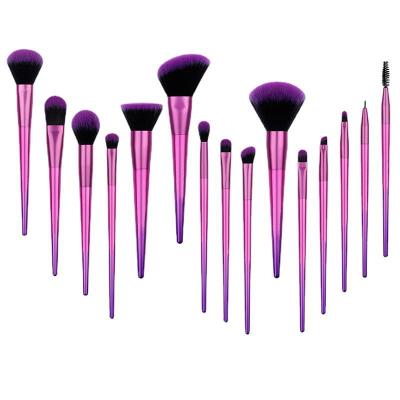 China Angular Blush HZM 15 Pieces Brochas De Maquillaje High-quality Private Custom Makeup Brush Set Makeup Brushes for sale