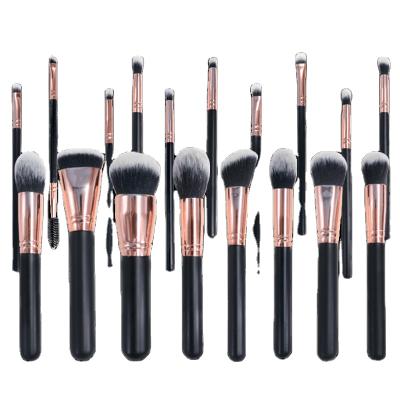 China Angular Blush 18 Pieces HZM Make Up Brushes Edge Control Broom Base Best Quality Makeup Brush Set for sale