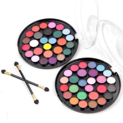 China HZM Waterproof Colored Glitter Round High Pigment Eyeshadow Palette for sale